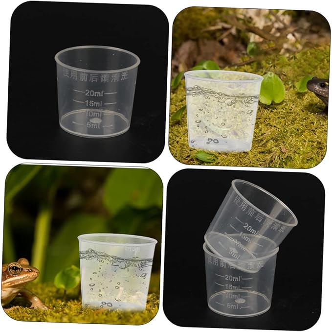 20ml Reptile Food Measuring Cups Set 30pcs Washable Scale Cups for Crawling Pets Practical Measuring Dishes for Lizards and Small Animals