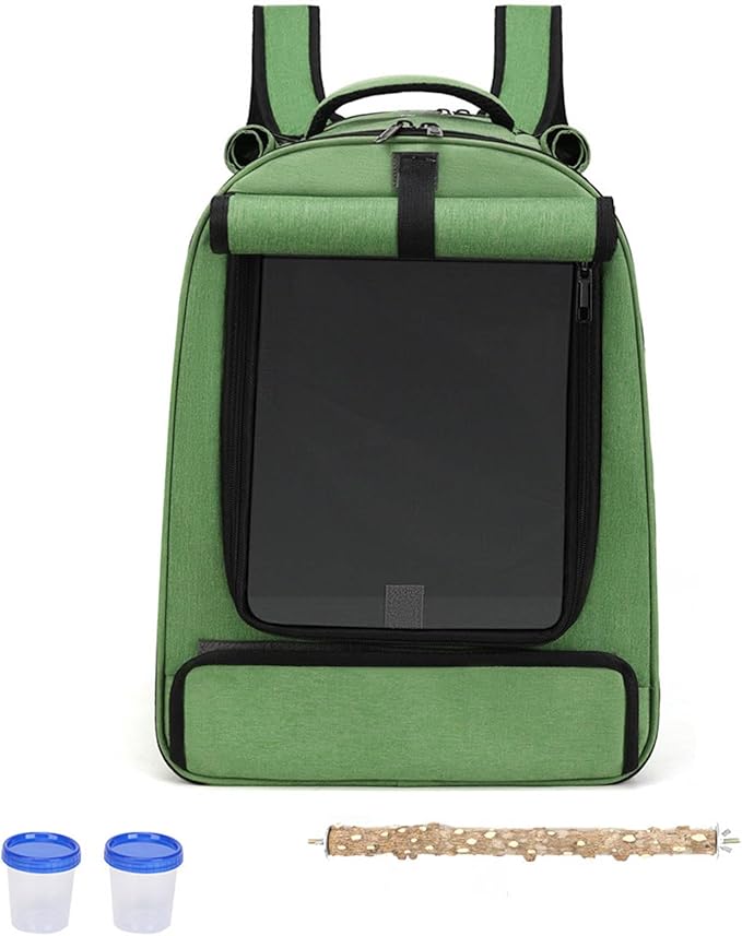 Thin Bird Cage Backpack for Pet Feathered with Detachable Bottom Tray Easy Cleansing and Ergonomic Shoulder Belts Escape Transportable Bird Shipper