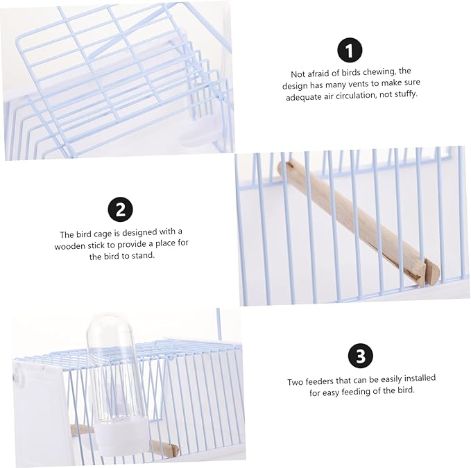 1set Portable Parrot Carrier Cage Lightweight Travel Cage Handle for Birds for Sightseeing Camping and Hiking Breathable Design for Comfort and Stability
