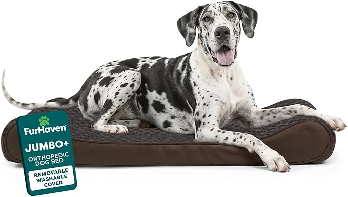 FurHaven Ultra Plush & Suede Luxe Lounger Orthopedic Pet Bed, Chocolate, JumboPlus