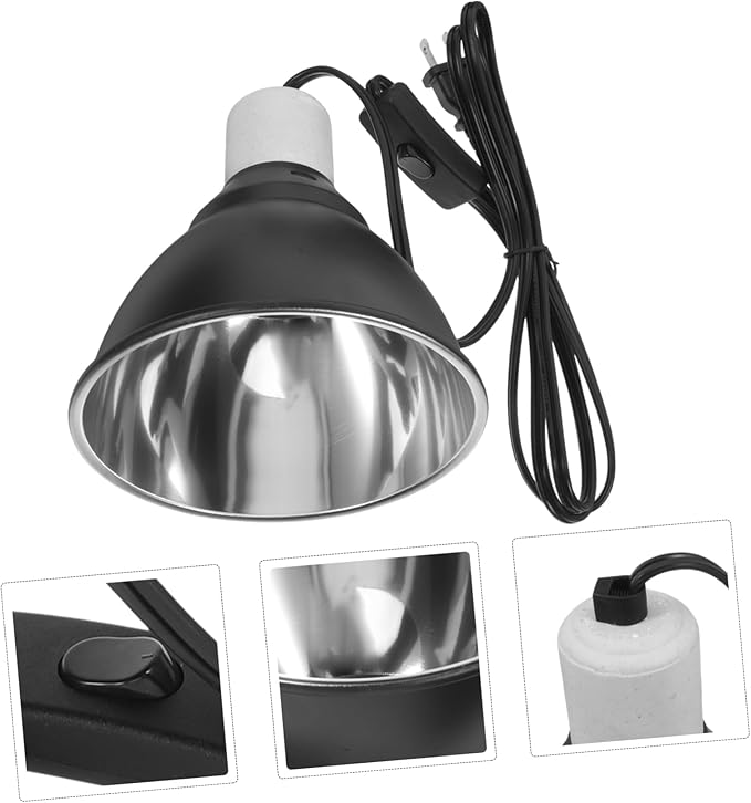 BESPORTBLE Reptile Heat Lamp Fixture with Ceramic Heat Emitter for Bearded Dragons Turtles Snakes and Lizards for Terrarium and Basking Needs