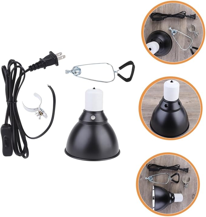 110v Reptile Lamp Fixture Dome Cover Shade for Turtle and Lizard Tanks High-Temperature Easy Installation Compatible Bulbs