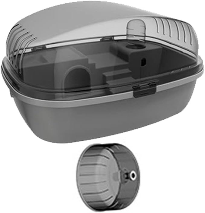 Deluxe Hamster Home with Clear Top and Easy Access, Gray