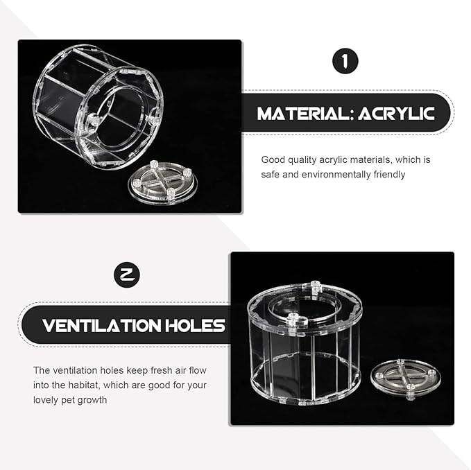 balacoo Reptile Breeding Box Acrylic Reptile Terrarium Cage Tank Tarantula Scorpion Sling Lizards Mantis