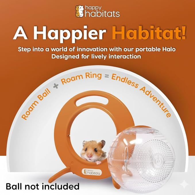 Roam Ring Accessory – Convert Your Hamster Ball into a Small Pet Carrier for Safe, Active Play – Small Animal Toys for Gerbils, Mice & More – Must-Have Pet Rat and Hamster Accessories