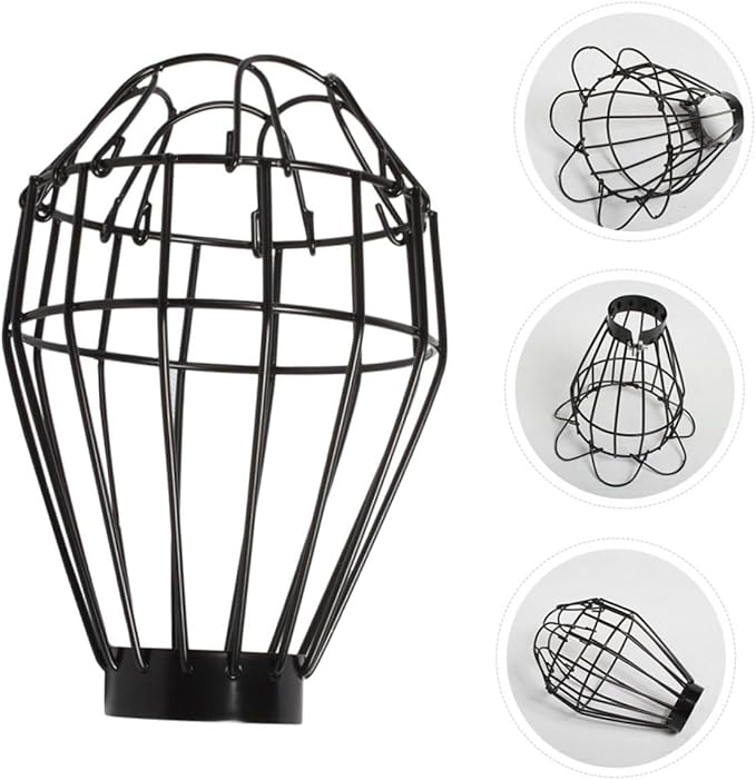 SOLUSTRE 2pcs Reptile Heat Lamp Shade Ceramic Lampshade Shell Black Heat Lamp Cover for Bearded Dragon Enclosure Reptile Supplies Safe Protective Design