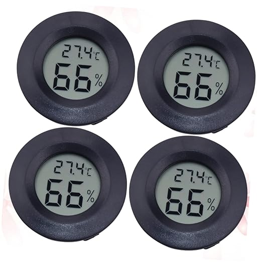 4pc Digital Thermometer and Hygrometer for Snake Lizard Tank Reptile Pet Box Humidity Indoor Temperature Humidity Monitor Portable and Compact