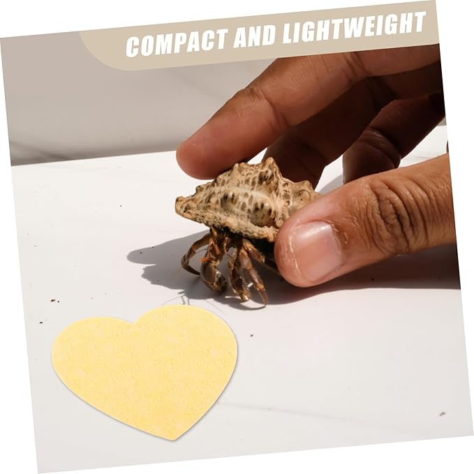 UPKOCH 10pcs Crab Sponges: Heart Shape Sponges for Tank Water Dish - Reptile Terrarium Supplies Humidity Maintaining Accessory
