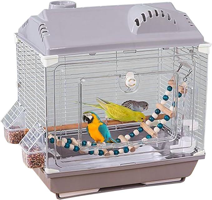 Bird Cage, Breathable Escape-Proof Portable Carrier, Small Canary and Parakeet Cage, Travel and Indoor Outdoor Carrier for Cockatiels, Lovebirds, Conures, Home, Trips, Traveling