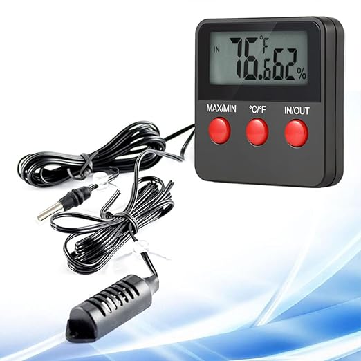 SHOWERORO Portable Temp and Humidity Monitor Digital Thermometer Hygrometer for Home Office Wall Mount Celsius Display Suitable for Reptiles