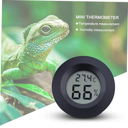 POPETPOP 14pcs Mini Hygrometer for Terrarium Compact Humidity and Temperature for Reptile Tanks Indoor and Outdoor Use Design