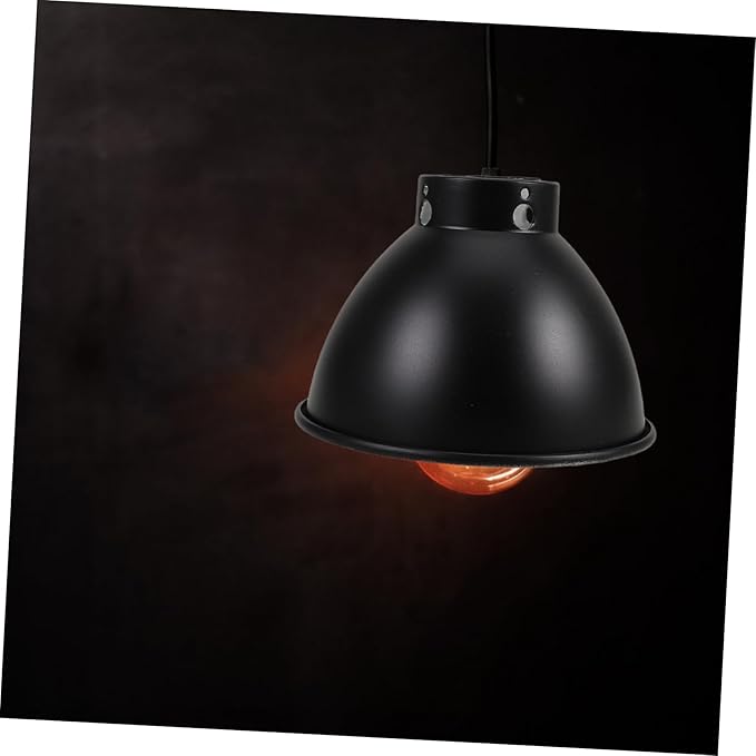 Black Dome Cover for Terrariums Efficient Heat Reflection Compatible with Various Bulbs Stylish Metal Design for Optimal Habitat Lighting