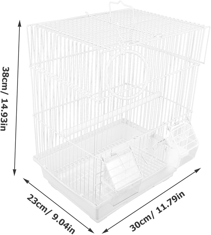 Portable Bird Carrier Cage Lightweight Iron Pet Travel Cage for Parrots and Parakeets with Air Circulation and Iron Construction for Hiking and Outings