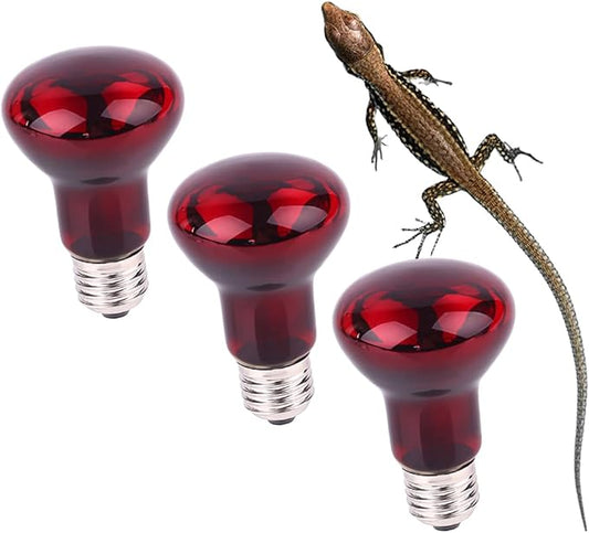 DECHOUS 3Pc Heating Lamp for Reptiles Emitter for Lizard Snake Aquarium High Thermal Efficiency Non Disturbing Design for Pet Terrariums