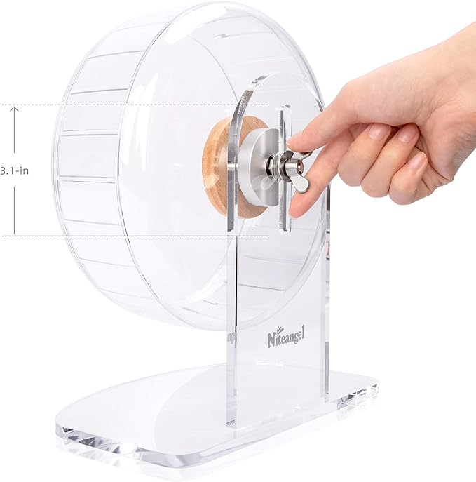 Niteangel 8.2-Inch Super-Silent Hamster Exercise Wheels with Platform: - Quiet Spinner Hamster Running Wheels with Adjustable Stand for Hamsters Gerbils Mice Or Other Small Animals