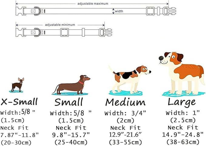 Mihqy American Flag Dog Cat Collar - Patriotic, US Flag Pattern, Star & Stripes, Fourth of July Dog Collar, Adjustable for Small Medium Large Dogs & Cat(Classic US,XS)