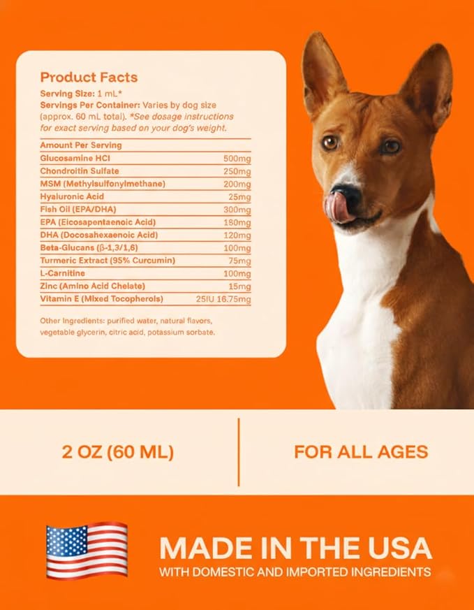 Pawprint Wellness Protocol Liquid Multivitamin for Dogs – All‑in‑One Hip & Joint, Skin & Coat, Immune & Heart Support – Dog Vitamins with Glucosamine, Chondroitin, MSM, Omega‑3 Fish Oil – 2 fl oz