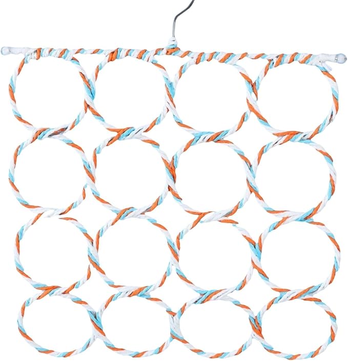 Natural Rattan Paper Snake Climbing Rings, Eco-Chewing Habitat Decor for Ball Python Corn Snake Lizard Gecko, Soft Bendable Enrichment Toys for Reptile Tank (16 Rings, Colors May Vary)