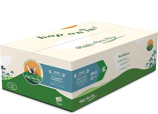 Rabbit Hole Hay - All Natural Alfalfa Pellets for Small Pets - 40 lb Box - Nutrient-Rich Blend