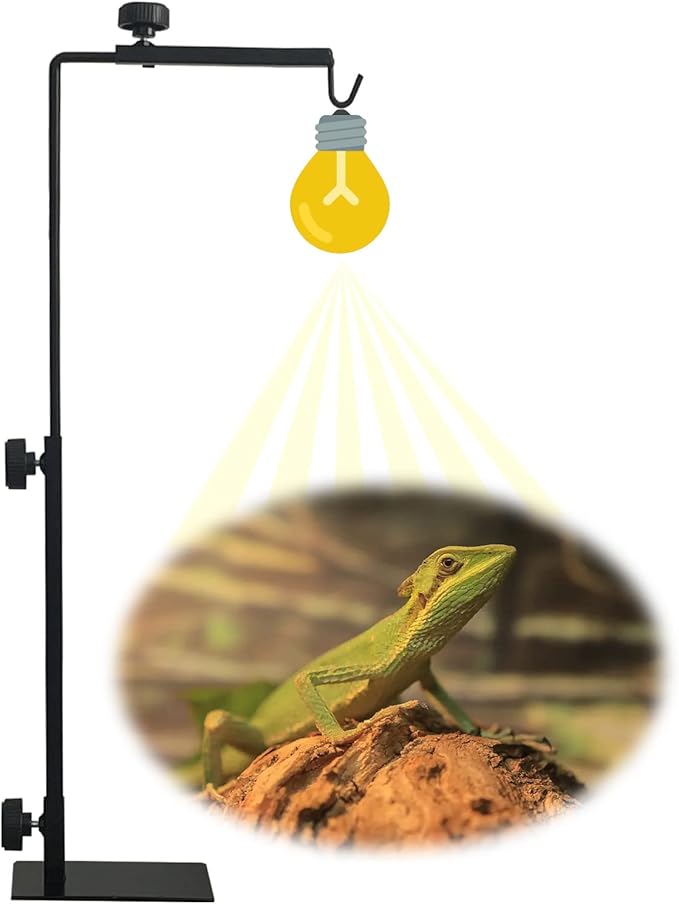 Reptile Lamp Stand,Lizard Heat Lamp Stand Height Adjustable 14.17-24.01" Floor Lamps Bracket Reptiles Tank Light Support for Reptile Glass Terrarium Amphibians Terrestrial Invertebrates Vivarium