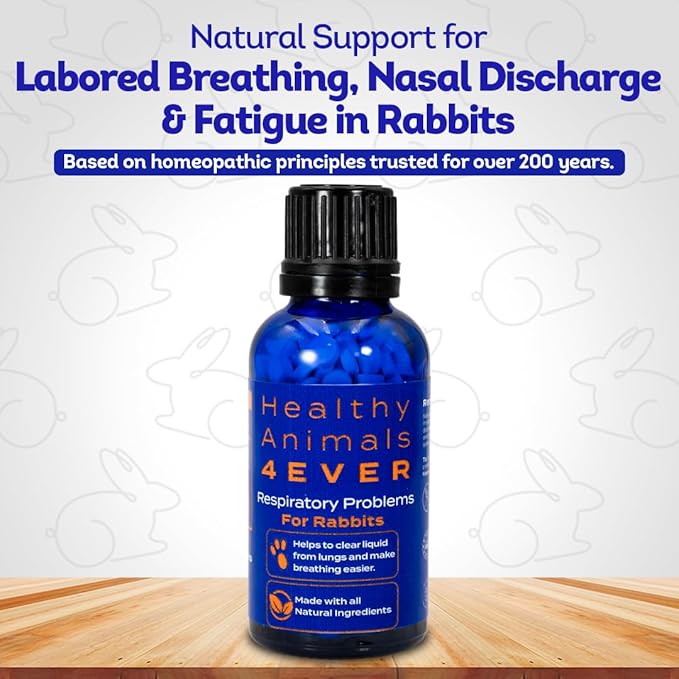 HealthyAnimals4Ever HA4E - Rabbit Respiratory Treatment - Support for Snuffles, URI & Breathing Relief - Preventive Care - Natural Homeopathic Tablets - 300 Count