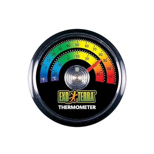 Exo Terra Thermometer for Reptile Terrarium – Provides Temperatures in Both Celsius and Fahrenheit