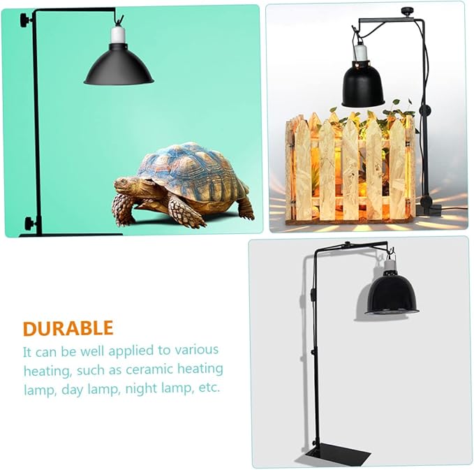 GANAZONO Reptile Tank Accessory Metal Plant Lamp Stand Heat Lamp Rack for Reptile Lighting