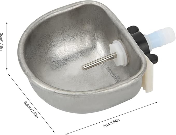 10Pcs Rabbit Stainless Pet Water Bowl Dispenser, Automatic Rabbit Water Feeder with Bowl, Rabbit Watering System Kit, Removable Hanging Pet Cage Water Bowls