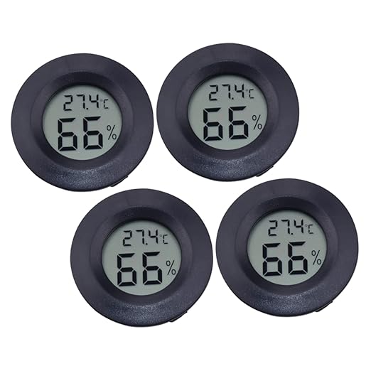Garneck 8pcs Reptile Pet Humidity Compact Digital Thermometer Temperature Humidity Gauge for Pet Boxes