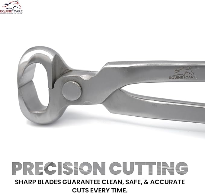 Equine Care 10-Inch Miniature Hoof Nipper | Chrome Vanadium Steel, No-Spring Farrier Tool for FOAL, Shetland, Miniature, Donkey & Pony Hoof Care | Ergonomic Grip & Precision Blades.