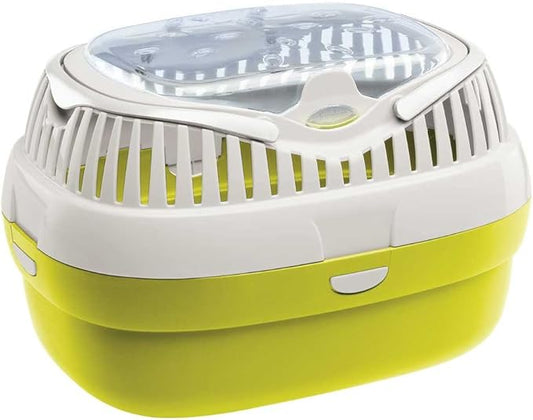 Ferplast Rabbit, Guinea Pig and Rat Carrier ALADINO Large, Large Pet Carrier for Hamster, Rodents, Rabbits, Transparent Cover with Comfortable Handle, Secure Closing, 36 x 26 x h 23 cm, Green