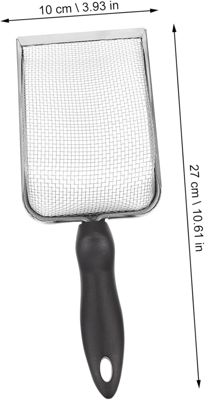 Abaodam 1pc Stainless Steel Reptile Sand Scoop Ergonomic Handle for Easy Excrement Removal Tortoise and Lizard Terrariums for Cleaning Substrate and Litter Areas