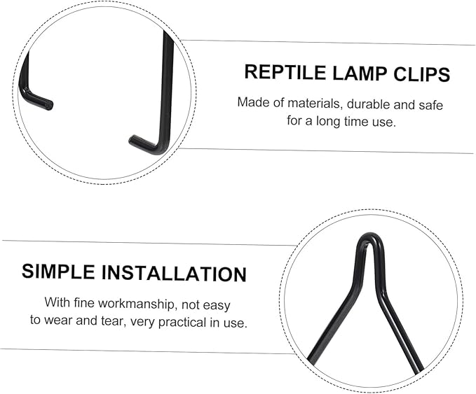 VANZACK 10pcs Durable Iron Reptile Lampshade Clips High Temperature Resistant Holders for Lampshades Secure Fixation for Crawling Pets Easy Installation