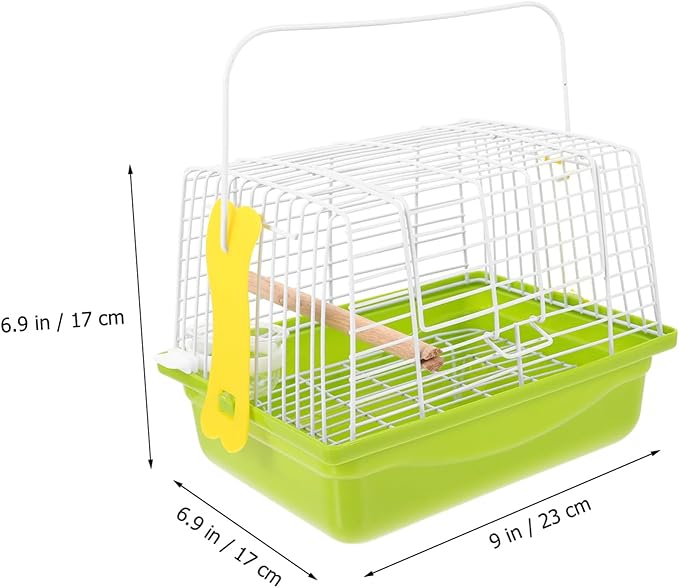 Happyyami Portable Wire Bird Carrier Cage with Handle for Parrots and Small Birds Metal Travel Cage with Ventilation for Outdoor Trips Comfortable and Safe