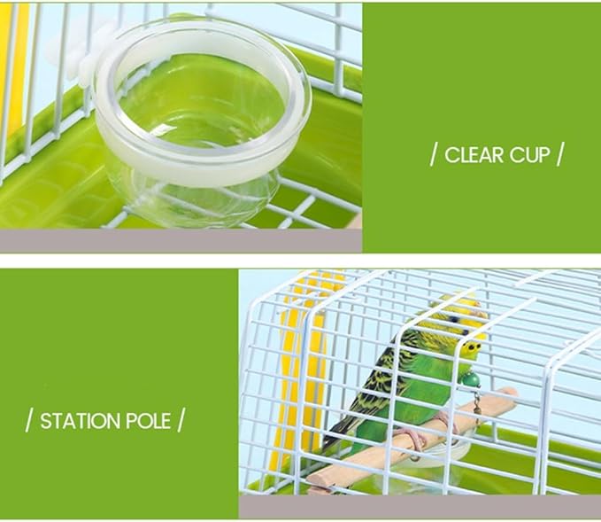 Iron Portable Bird Cage Carriers for Outdoor Travel Parrots Conures