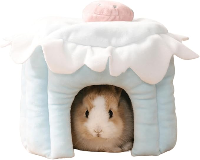 Cake Shaped Guinea Pig Tunnel, Rabbit & Small Pet Tunnel Accessories (Blue, S)