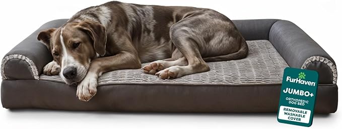 JM PLUS- Luxe Fur & Performance Linen Orthopedic Sofa Bed - Charcoal