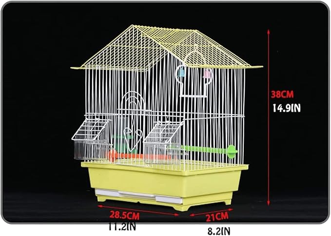 Bird Cage Metal Iron Bird Cage Portable Bird Carriers Small Ornamental House Birdcages for Small to Medium Birds Bird Nests Novel Design，Blue