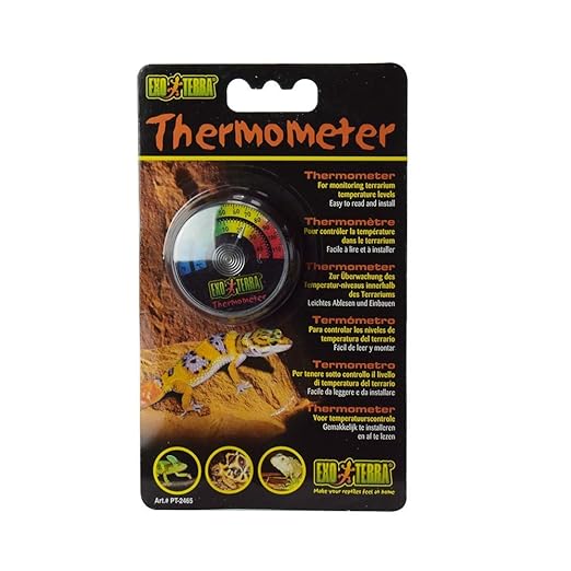 Exo Terra Thermometer for Reptile Terrarium – Provides Temperatures in Both Celsius and Fahrenheit (Pack of 3)