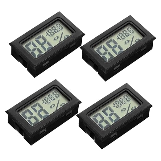 STOBAZA Bearded Dragon Cage Accessory Digital Thermometer Hygrometer LCD Display