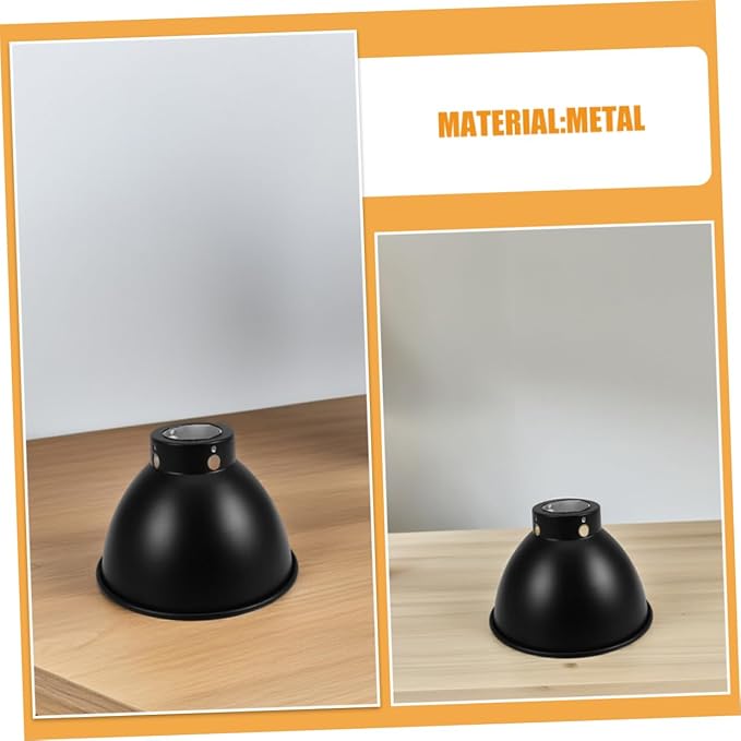Toyvian 2pcs Reptile Heat Lamp Cover Insulation Lampshade for Turtle Lamp Metal Reflective Shade