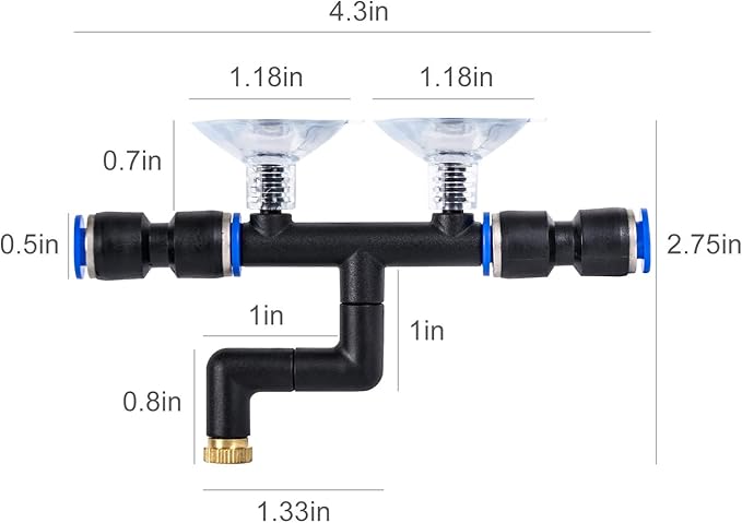 REPTI ZOO 4 Pieces Spray Nozzles Adjustable Fine Misting Water for Reptiles