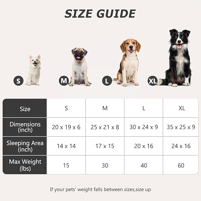 MIXJOY Large Dog Bed for Large Medium Small Dogs, Rectangle Washable Orthopedic Dog Bed, Soft Calming Sleeping Puppy Bed Durable Pet Cuddler with Anti-Slip Bottom L(30"x24"x9")
