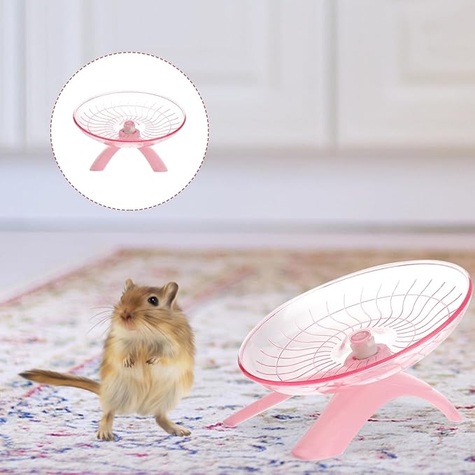 DOITOOL Non Run Disc Exercise Wheel for Hamsters Hedgehogs Small Pets 7.1 Inch Quiet Portable Pet Exercise Toy for Healthy Activity and Nail Training