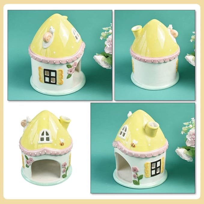 Rat Nest Rat House Ceramic Castle House Small Hamster Ceramic Hideout Mushroom Hamster Hut Small Hideout Bunny Accessories Guinea Pig Summer s
