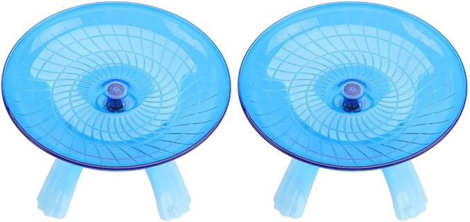 Mipcase 2pcs Non Silent Cm Exercise Jogging Pig Wheel- Flying Mice Blue Little Cage Small Disc Slip Plastic Hedgehog Critters Playing Hamsters Rat Squirrels Ball Toys Run Gerbils Gerbil