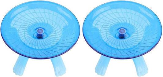 Mipcase 2pcs Non Silent Cm Exercise Jogging Pig Wheel- Flying Mice Blue Little Cage Small Disc Slip Plastic Hedgehog Critters Playing Hamsters Rat Squirrels Ball Toys Run Gerbils Gerbil