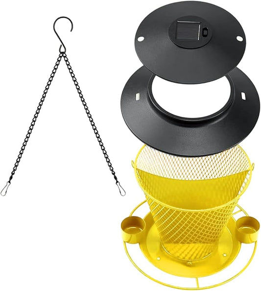 Garden Bird Feeder Weather Rain Protections Feeding Station with Water Bowl Hanging for Outdoor Wild