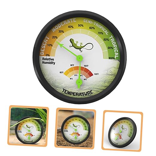 ERINGOGO Safe and Reptile Terrarium Thermohygrometer Accurate Temperature and Humidity Measurement Device Mini Pointer Thermometer for Vivariums and Pet Spaces