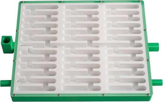 Educational Ant Farm Observation Nest, White and Green, Large Flat Terrarium with 4 Extension Ports, 2 Feeding Areas